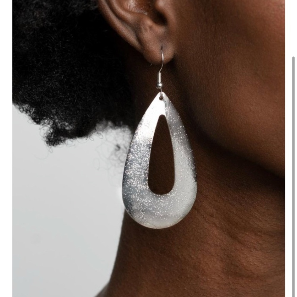 Modern Silver Teardrop Earrings